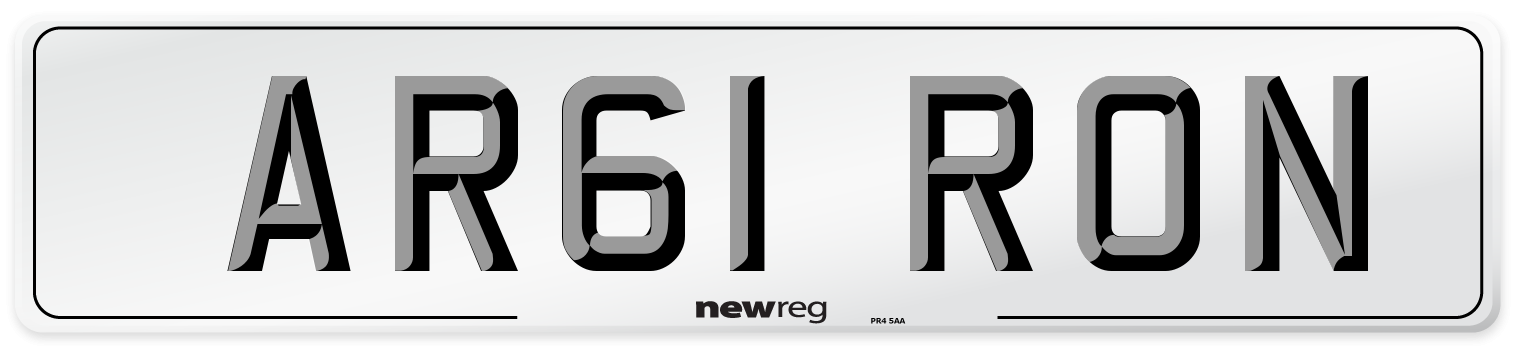 AR61 RON Number Plate from New Reg